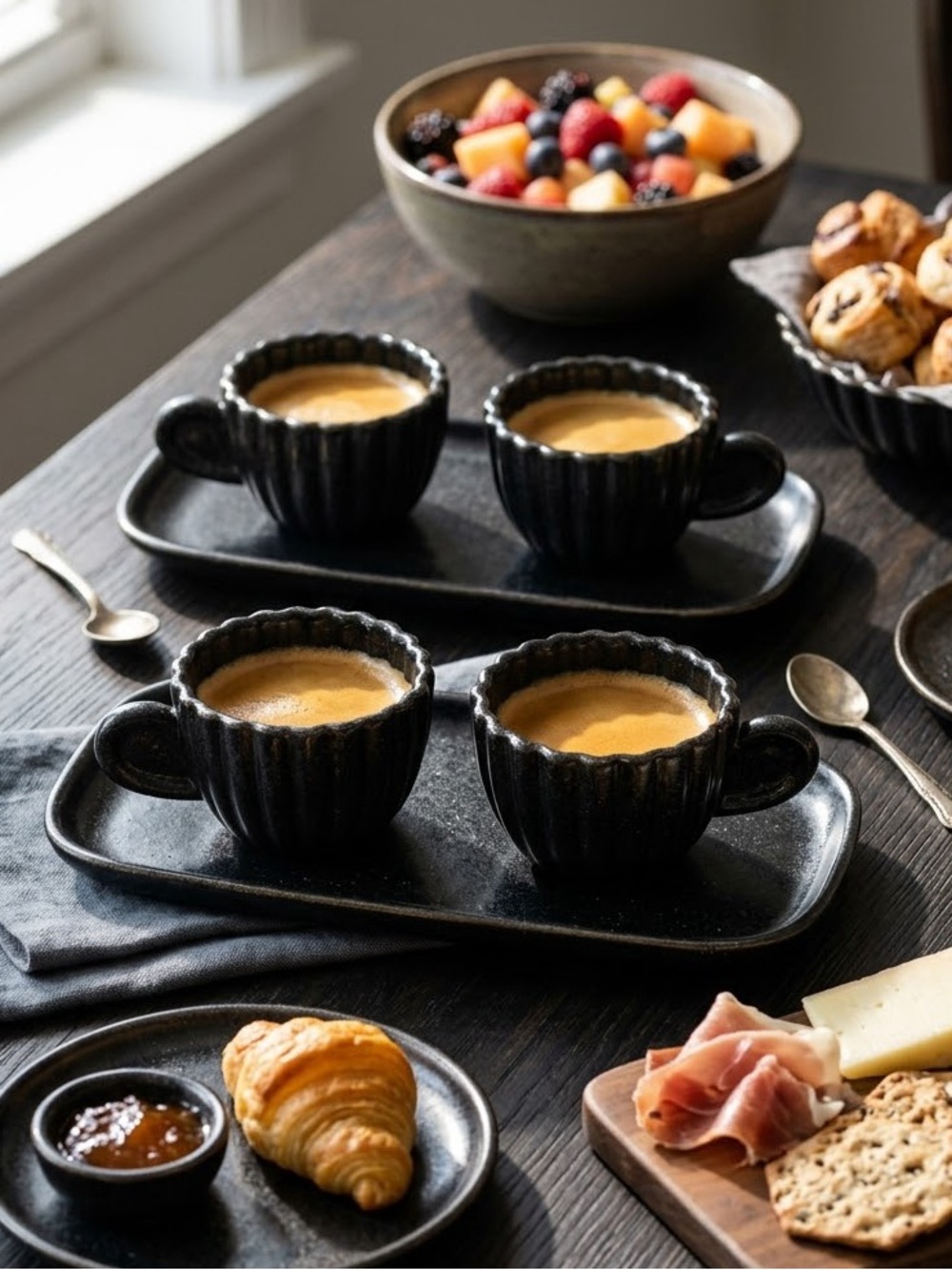 NORE’S NOVELTIES Set of 4 Handcrafted Espresso Cups -Custom One Color